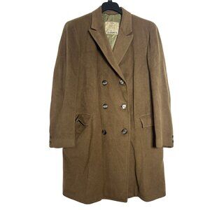 100% Cashmere Golds Minneapolis Men's Double-Breasted Brown Overcoat